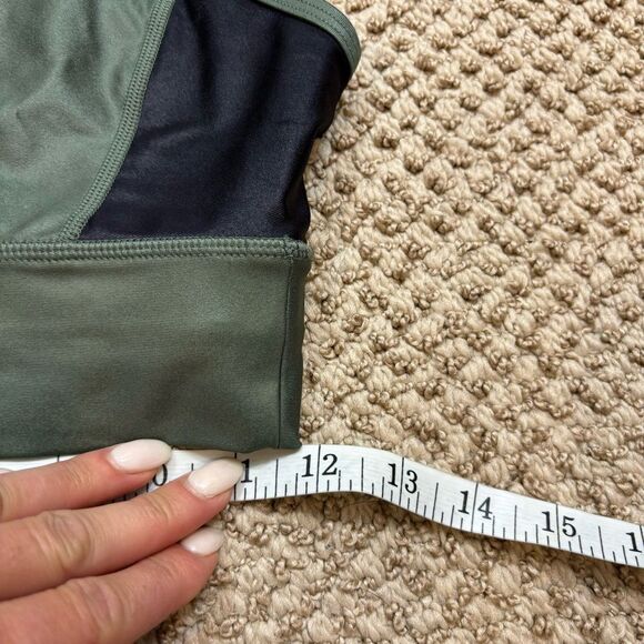 Ladies All Access Shimmer Zipper Front Sports Bra Green Size XS - Picture 8 of 9